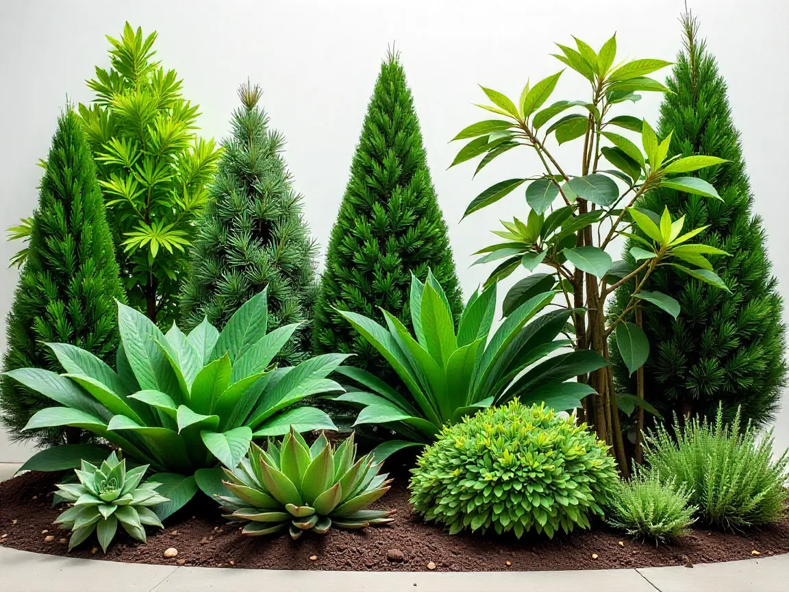 Collection of native New Zealand plants including trees and shrubs for landscape design